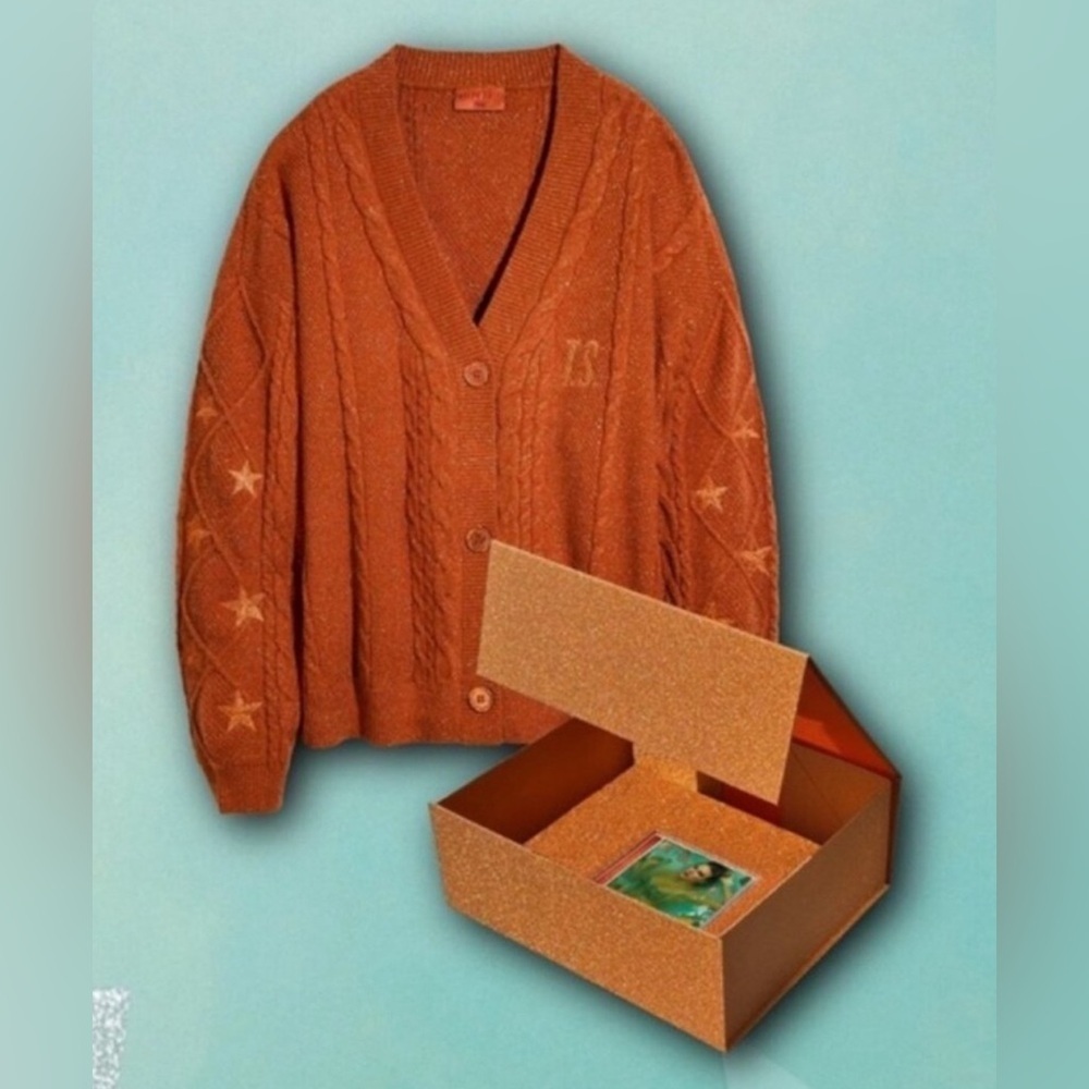 Taylor Swift Orange Cable Knit Cardigan
